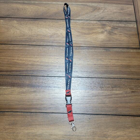 Houston Texans Red & Blue Reversible Lanyard w/ Detachable Clip - Picture 3 of 4